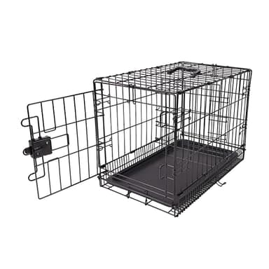 Amazon Basics Cage pour chien Durable,Pliable en fil métallique avec plateau, Porte simple, L 61 x l 46 x H 51 cm, Noir