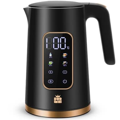 ForMe Bouilloire Electrique Inox 1,7L Contrôle de Température Réglable 40-100°C I LED Affichage de la Température I Fonction de Maintien au Chaud I Protection Anti-ébullition I Théière Sans BPA