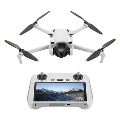 DJI Mini 3 (DJI RC) – Mini Drone Caméra Léger avec Nacelle Mécanique à 3 Axes, Vidéo 4K HDR, Temps de Vol de 38 Minutes, Transmission Vidéo jusqu’à 10 km, Prise de Vue Verticale, Retour Intégré, C0