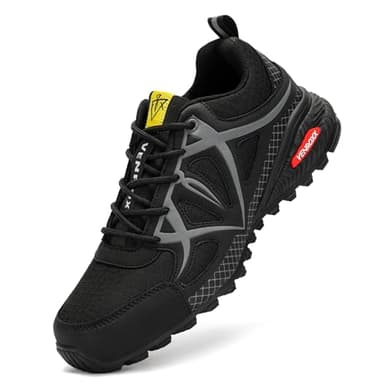 VENROXX Chaussures Trail Homme Légères Basket de Randonnée Respirantes Antidérapantes Chaussures de Marche Outdoor Sports Chaussure de Trekking, Noir, 42