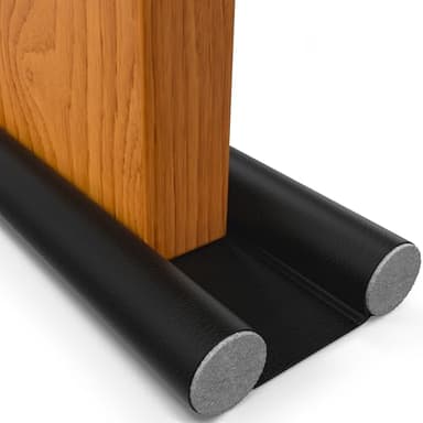HOGARLAX® Boudin de Porte Isolant Froid – Bas de Porte Isolant, Anti Courant d'air, Isolation Phonique et Thermique, Coupe-Froid, Joint pour Entrée et Maison, Ajustable jusqu'à 93cm (1, Noir)
