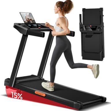 LONTEK Tapis de Course Pliable Inclinable 9%,Tapis de Marche Inclinable 12KM/H,Treadmill Home avec Moteur 3,0 CV et Affichage LED