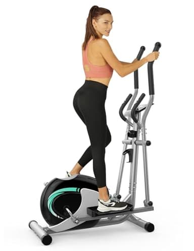THERUN Velo Elliptique Maison, Vélo Elliptique Compact Ultra Silencieux avec Capteur de Pouls et Écran LCD, 8 Niveaux de Résistance Réglables, Entraînement Cardio pour Toute la Famille (Vert)