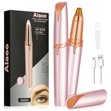 Alaoo Épilateur Électrique avec Lumière LED - Tondeuse à Sourcils et Duvet du Visage