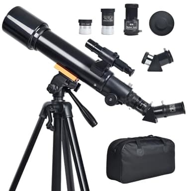 cbeyook Télescope pour débutants et enfants : réfracteur 70 mm/500 mm (150X HD), lunette de voyage portable, meilleur cadeau d'astronomie pour adultes avec télécommande sans fil, sac de transport