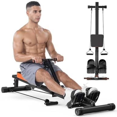 Dskeuzeew Rameur pour la Maison, Appareil de Fitness pour Cardio et Musculation, écran LCD pour l'entraînement à Domicile, capacité de Poids de 120 kg, entraînement Complet du Corps