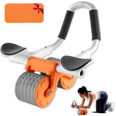 Nouveau Roue abdominale avec support de coude, Ab Wheel roue abdominale à rebond automatique, Ab Roller entraînement des abdominaux pour la salle de sport à domicile, Roue pour abdominaux