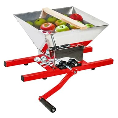 HOME IT® Broyeur à Fruits Manuel 7L – Presse-Fruits Grande capacité – Idéal pour jus de Pomme et cidre – Contenant 35×31 cm – Facile à Utiliser