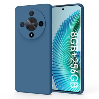 Amzpas Coque pour Honor Magic 6 Lite/Honor Magic6 Lite 5G, Étui en Silicone de Protection Antichoc pour Honor Magic6 Lite (Bleu Marine)