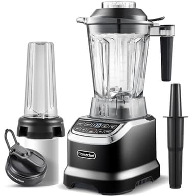 AMZCHEF Blender professionnel 1800 W, blender multifonctionnel avec écran tactile intelligent, blender électrique 6-lames en 3D - Noir