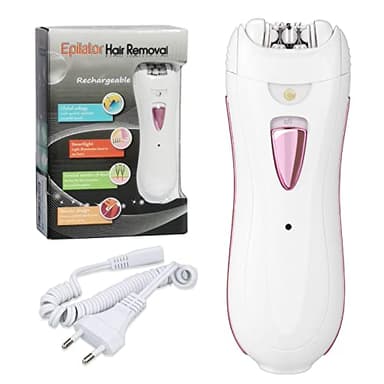 Epilateur Electrique Femme Visage et Maillot, Epilateur Visage Rechargeable Sans Fil avec Lumière et Pochette, Idee Cadeau