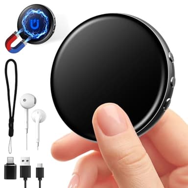 Enregistreur Vocal 64 Go Rechargeable par USB avec Activation Vocale - Mini Dictaphone pour Cours, Réunions et Entretiens