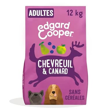 Edgard & Cooper Croquettes Chien Sans Céréales Pour Chiens Adultes Large (12kg), Chevreuil Et Canard Frais, Teneur En Fibres Equilibrée Recette Hypoallergénique, Jamais De Farine Animale