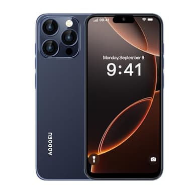 AODOEU Téléphone Portable Débloqué 4G, 8Go+64Go Android 14 Waterdrop 6,56", 8MP+21MP, Chargement Rapide Smartphone Pas Cher, 3 Slot-Dual SIM Telephone Portable Pas Cher WiFi/GPS/OTG/Type C-Bleu