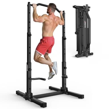 JOROTO Pliable Power Tower Barre de Traction & Dip Station, Autoportante Station de Musculation, Réglable en Hauteur, 5 en 1 Appareil d'Entraînement Dorsal pour la Maison Multifonction, 172KG Capacité