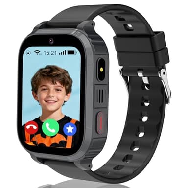 GPS Montre Connectée Enfant, Montre Bracelet Enfant 4G avec Appel, SOS, Chat Vidéo WiFi, GPS Localisation, SMS, Mode Classe, Réveil, 7 Jeux, 10 Contacts, IP68 Smartwatch Telephone Ado Enfants Cadeau