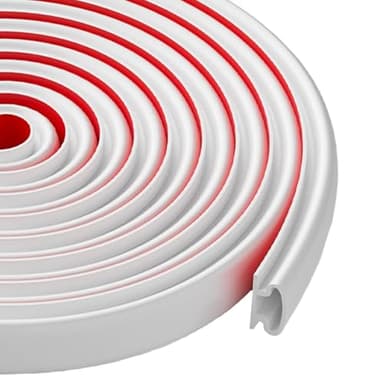 Joint Porte, 5m (L) x 10mm (B) x 6mm (D), Joint Porte Entree, Joint de Porte, Joint de Porte D'entrée, Joint Fenetre, Joint Caoutchouc Porte, Blanc, Insonorisation, Flexible, étanche