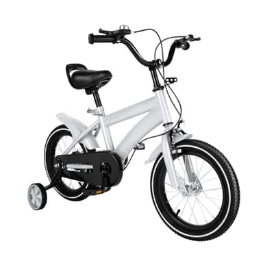 AOOUNGM Vélo Enfant 14 Pouces réglable en Acier au Carbone Vélo pour Enfant garçon Fille Vélo avec Roues stabilisatrices Fit 3-6 Ans Blanc