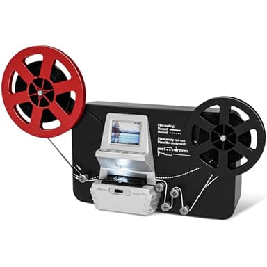 Super Scanner de Film 8/8mm Convertisseur en Rouleau Numérique (Film sur Rouleau 3", 5", 7" et 9"), Numériseur Vidéo avec Ecran LCD 2.4", 1080P et Carte Mémoire SD 32Go