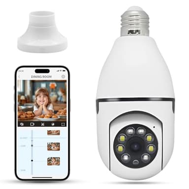 Xuzimaoyi Caméra de sécurité, Caméra 2.4G Hz pour la sécurité à Domicile avec lumière ponctuelle, panoramique à 355 degrés