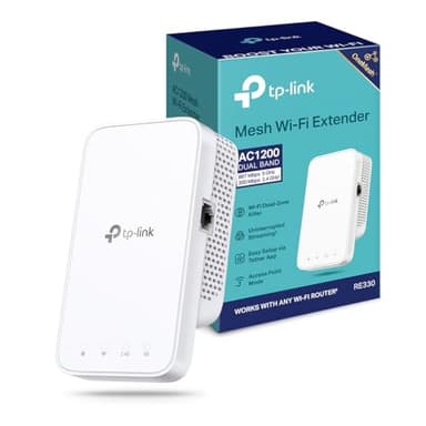 TP-Link RE330 WiFi Repeater, AC1200 Mbps WiFi Amplifier, Gigabit Ethernet Port, Powerful WiFi Repeater, Compatible with Internet Boxes, Enjoy Without Changing Your Box