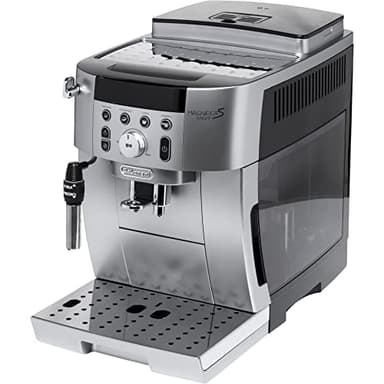De'Longhi Magnifica S Smart ECAM250.​31.​SB, Machine à Café Automatique avec Mousseur à Lait, Taille Compacte Machine Grain à Tasse, Mousseur à Lait Manuel, 4 Recettes en Une Touche, Argent Noir