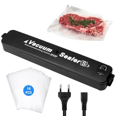 Machine Sous Vide Alimentaire Noir – Appareil Multifonctionnel Avec Aspiration Rapide, Longueur De Scellage De 30 Cm, 10 Sacs Sous Vide Inclus, Idéal Pour La Cuisine Et Le Camping