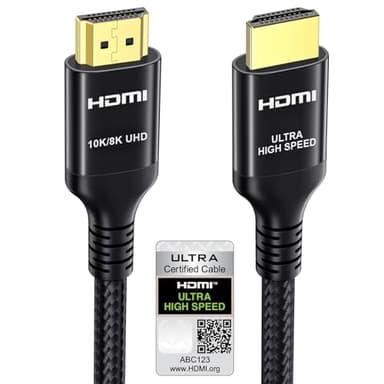 Etseinri Câble HDMI 2.1 1M, Certifié 10K 8K 4K Câble HDMI® Ultra Haute Vitesse 4K 240Hz 165Hz 120Hz 8K 60Hz 48Gbps HDCP 2.3 Dolby Atmos Vision eARC HDR pour PC Moniteurs Gaming TV Soundbar