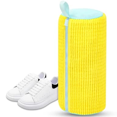 Leyrens Sac Lavage Chaus-sures Machine à Laver, Réutilisable Portable 360 degrés Sac de Lavage pour Chaussures avec Fermeture Éclair, Portable Nettoyage efficace, pour Chaussures de Sport Baskets