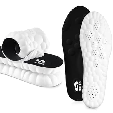 SULPO SPORT Semelles orthopédiques idéales pour le sport et le quotidien - Semelles respirantes, douces et amortissantes pour homme et femme - Semelles pour chaussures de travail (Noir, XXL (45-46 EU