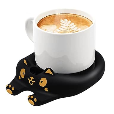 Chauffe Tasse, Chauffe café pour Bureau, Chauffe-Tasse à café, arrêt Automatique, Chauffe-Bougie Intelligent avec 3 réglages de température, Chauffe-Boisson électrique (Noir)