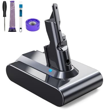 EVARY 6000mAh Batterie pour Dyson V7 SV11 Remplacement Batterie pour Dyson V7 Absolute Animal Motorhead Trigger Car+Boat Fluffy HEPA Mattress Aspirateur avec 2 Pré-Filtre et 1 Tournevis