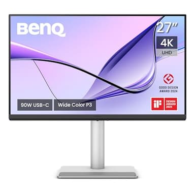 BenQ Écran MA270U 27 Pouces 4K 3840x2160 pour MacBook Pro/Air, USB-C, Alimentation 90W, Correspondance des Couleurs Mac, hub USB, contrôle de la luminosité et du Volume sur Mac, Gamme de Couleurs P3.