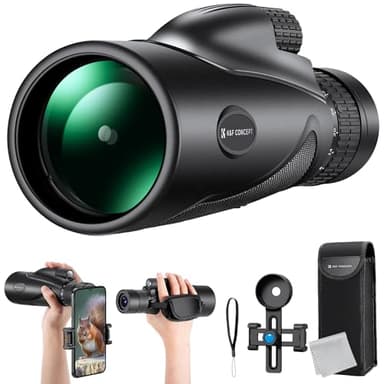K&F Concept 8-32X50 HD Telescope Monoculaire à Zoom Continu avec Clip pour Téléphone Portable pour Observation Oiseaux, Chasse, Randonnée
