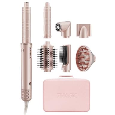 7MAGIC 7 en 1 Air Styler, Sèche-cheveux Ionique, Brosse Soufflante, Lisseur, Fer à Friser Automatique, Ensemble de Coiffure Multifonction Professionnel, sans Dommage Thermiqu, avec Boîte de Voyage