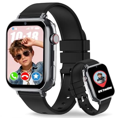 Tzzulsx Montre Connectée Enfant GPS, 4G Montre GPS Enfant Tracker avec Appels Vidéo, SOS, Mode Classe, Réveil, IP68 Étanche Montre Telephone avec SIM Noël Cadeaux 3-14 Ans