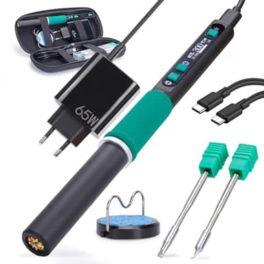 YIHUA 928D-IV Kit de Fer à Souder avec Port Type-C, Chauffage Rapide avec Cartouche C235, Température Réglable de 90~450°C, Protocoles PD/QC/Adaptatifs, Affichage LCD et Couvercle Multifonctionnel