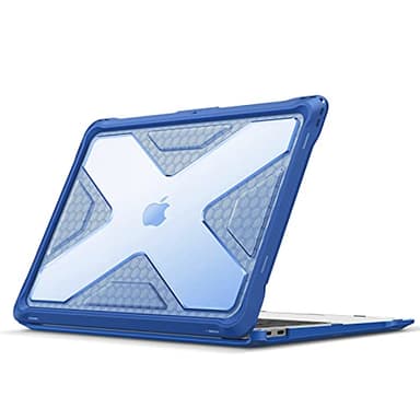 FINTIE Coque Compatible avec MacBook Air 13 2020 2019 2018, Modèles A2337 (M1) / A1932 / A2179, Etui Rigide Hybride Robuste Coque Transparente Antichoc en TPU Protection, Bleu