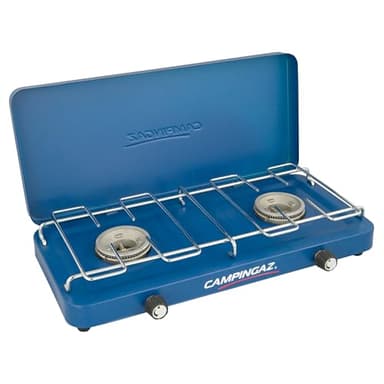 Campingaz Base Camp Lid réchaud à gaz| Réchaud compact à couvercle |Cuissons variées avec 2 plaques | Réchaud à gaz à 2 flammes à puissance 2 x 1600 W |Ideal pour le camping et le kit d'urgence 72h