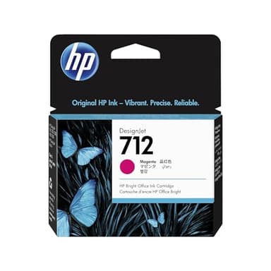 HP 3ED68A Cartouche d'encre Authentique 712 Magenta de 29 ML avec Encre d'origine, pour Traceurs Grand Format DesignJet T650, T630, T250, T230 et Studio et tête d'impression 713 DesignJet