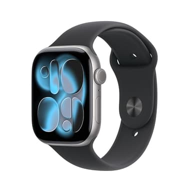 Apple Watch Series 11 [GPS 46 mm] Montre connectée avec boîtier Gris sidéral et Bracelet Sport Noir. Score de Sommeil, Moniteur d’activité, Suivi de la santé, écran Toujours activé