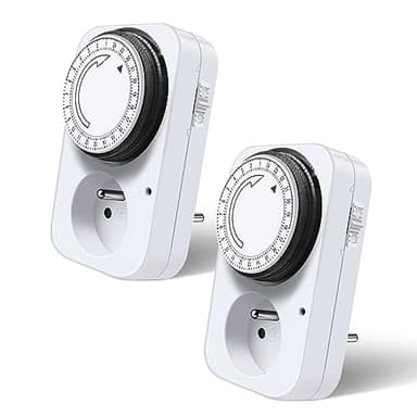 Extrastar Programmateur Prise Electrique Mécanique 3500W Minuterie D'intervalle De 15 Minutes Prise programmable mécanique intérieure journalière MecaProg Indoor, Blanc