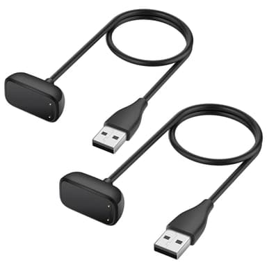 ELUTENG 2 Pcs Chargeur Compatible avec Fitbit Charger 6/Charger 5/Luxe, Magnétique Remplacement USB Câble Pour Luxe (1M)