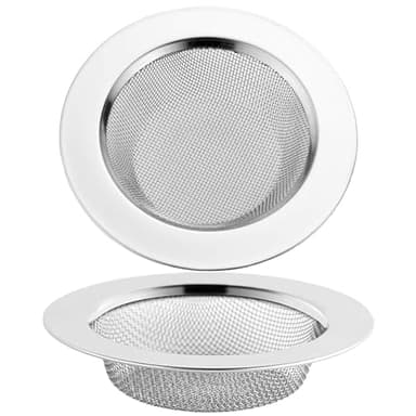 2PCS Filtre Inoxydable Evier Panier Accessoire Universel Sink Filter Strainer,pour Évier de Cuisine Baignoire Salle Bain,Anti-Obstruction,Diamètre Extérieur 11,5 cm,Diamètre Intérieur 7,5 cm
