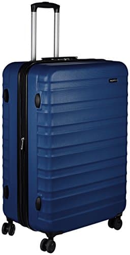 Amazon Basics Valise Extensible Rigide - Bagage de Voyage en ABS avec 4 Doubles Roues Rotatives - Structure Légère et Anti-Rayures - 45,1cm x 28,6cm x 68,0cm - Bleu Marine