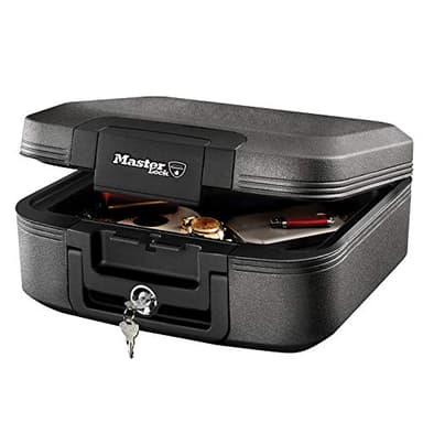 Master Lock Coffre fort anti feu et étanche à clef, triple protection - vol, incendie et inondation, 7.8L, 16.8 x 39.1 x 36.3 cm