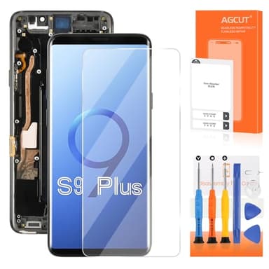 LCD Affichage pour Samsung S9 Plus LCD Display pour Samsung Galaxy S9+ G965 SM-G965F SM-G965U 6,2 pouces Écran de Rechange Digitalizer Touchscreen Assemblée Complète avec Outils, Noir avec Cadre
