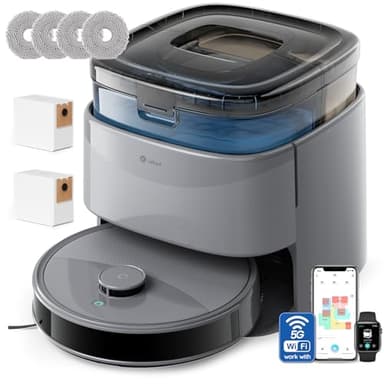 Lefant M3 Max Robot Aspirateur Laveur 20 000 Pa, Station Multifonctionnelle, Double Serpillière Rotative 200 TR/Min & Relevable 9mm, Navigation dToF, Évitement d'obstacles PSD, 220min, 5G/2.4G