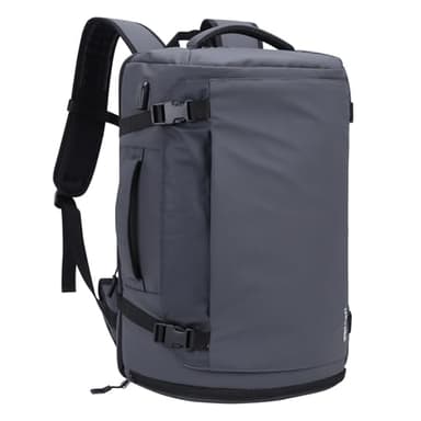 HOMIEE Sac à Dos de Voyage 40L, Sac à Dos Résistant à L'Eau pour Ordinateur Portable 15,6-17,3", Sac à Dos Cabine Bagages à Main, Sac à Dos de Voyage Avec Compartiment à Chaussures (Gris)