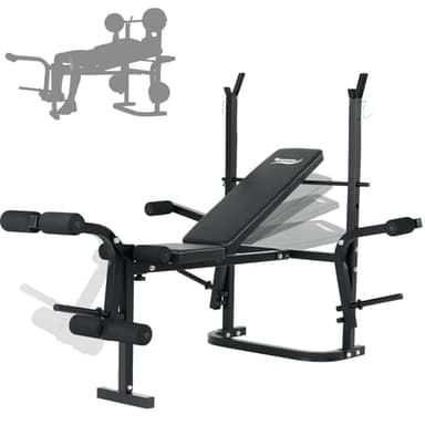 Novonova Banc de Musculation Complet Multifonction-Extension Jambe&Butterfly&Banc de Musculation Pliable&Support pour Haltères, Banc Musculation Complet/Banc Developper Coucher Fitness Pliable